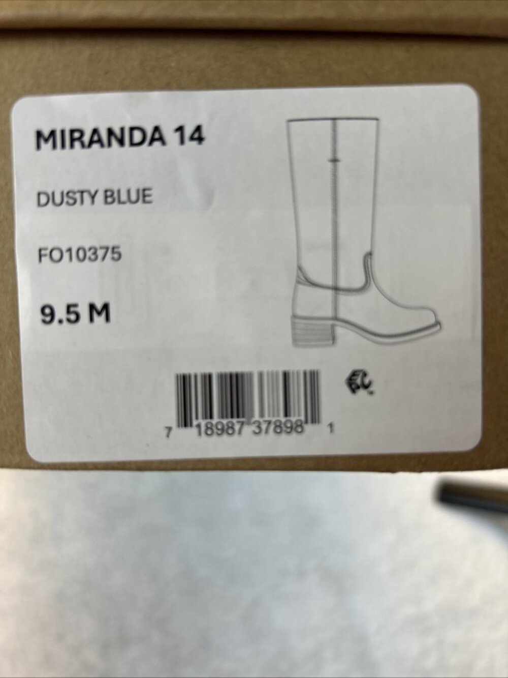 Frye Miranda 14 Riding Boots Knee High Western Dusty Blue Vegan Women Sz 9.5 NEW - Picture 13 of 13